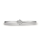 Solitaire ring 950 Platina Diamant wit, 0.07 ct, [Brillant], w-si