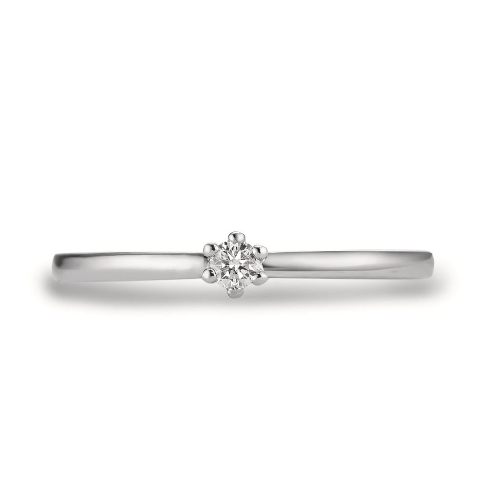 Solitaire ring 950 Platina Diamant wit, 0.07 ct, [Brillant], w-si