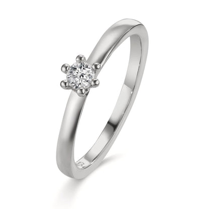 Solitaire ring 950 Platina Diamant 0.15 ct, w-si