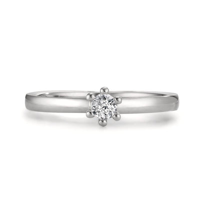 Solitaire ring 950 Platina Diamant 0.15 ct, w-si