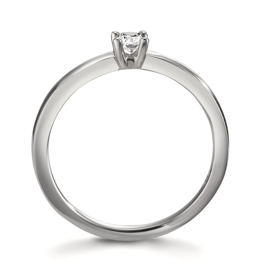 Solitaire ring 950 Platina Diamant wit, 0.15 ct, [Brillant], w-si