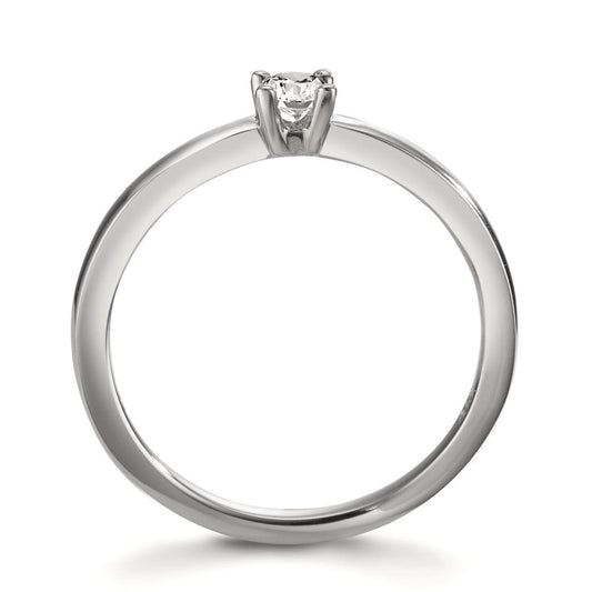 Solitaire ring 950 Platina Diamant wit, 0.15 ct, [Brillant], w-si