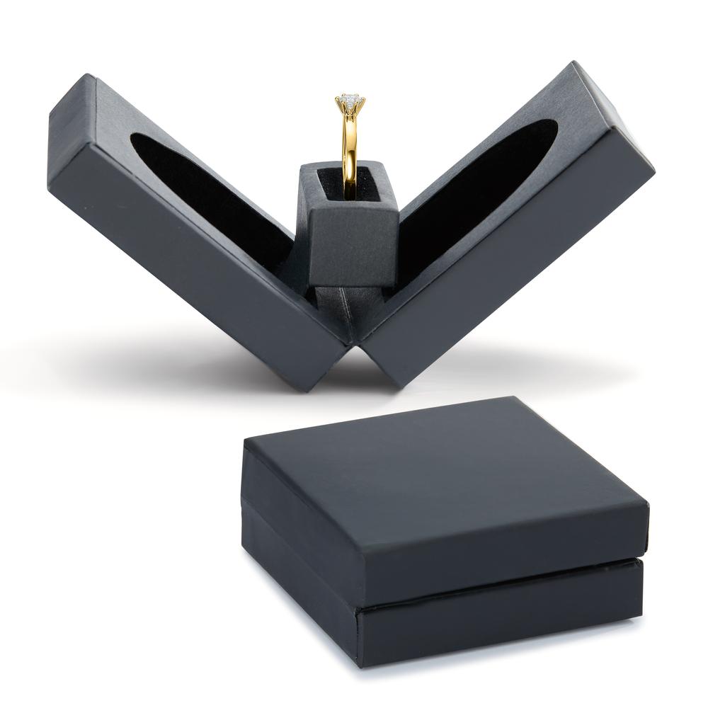 Solitaire ring 750/18K geel goud Diamant wit, 0.20 ct, [Brillant], w-si