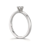 Solitaire ring 950 Platina Diamant wit, 0.20 ct, [Brillant], w-si