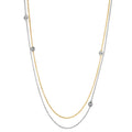 Collier 750/18K witgoud, 750/18K geel goud Diamant 0.16 ct, 5 Steen, w-si 42-45 cm