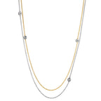 Collier 750/18K witgoud, 750/18K geel goud Diamant 0.16 ct, 5 Steen, w-si 42-45 cm