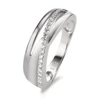 Ring 750/18K witgoud Diamant 0.15 ct, 20 Steen, w-si