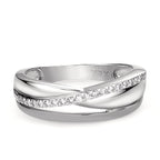 Ring 750/18K witgoud Diamant 0.15 ct, 20 Steen, w-si