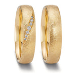 Partnerring 750/18K geel goud Diamant 0.066 ct, 7 Steen, tw-vsi