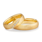 Partnerring 750/18K geel goud Diamant 0.066 ct, 7 Steen, tw-vsi