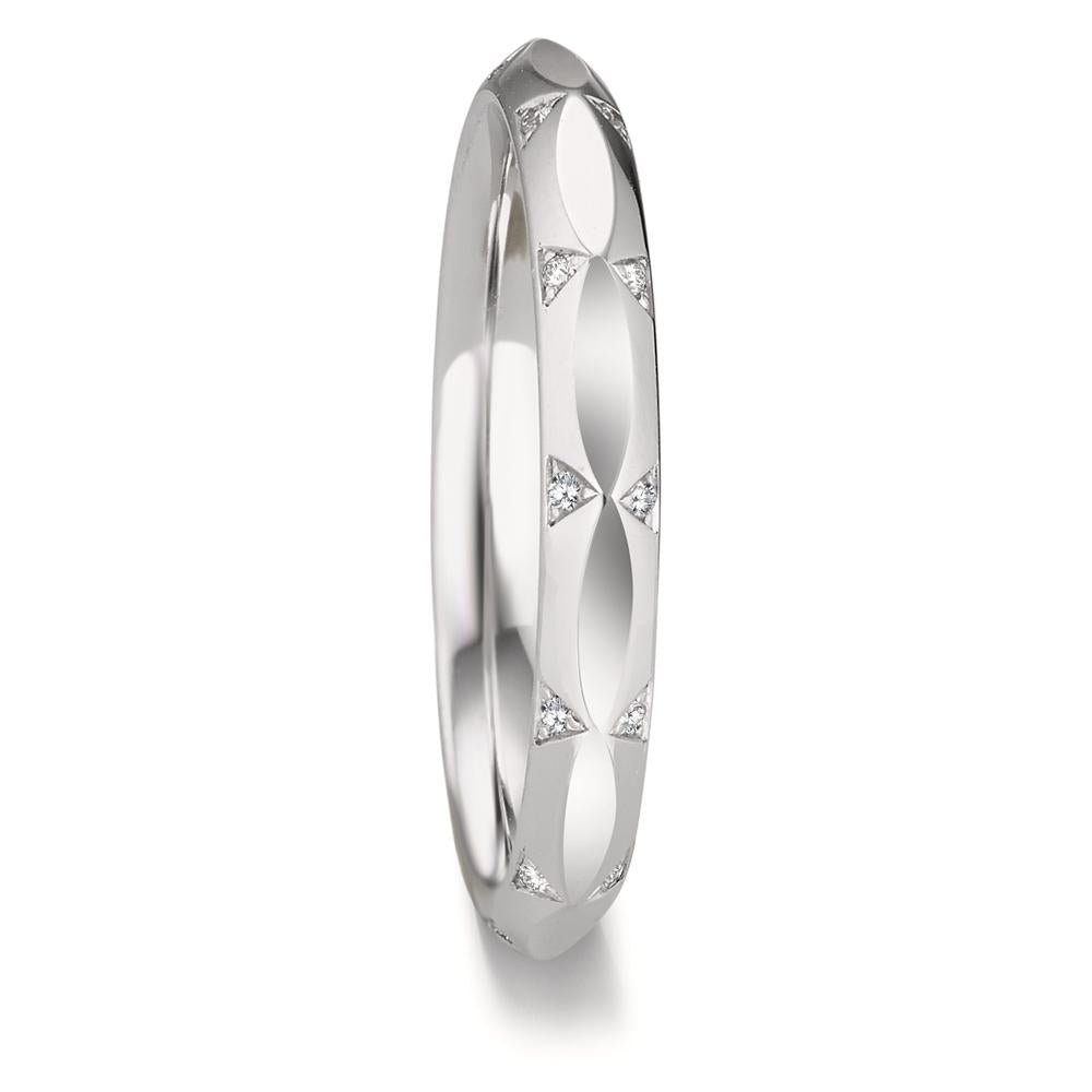 Partnerring 750/18K witgoud Diamant 0.072 ct, 24 Steen, w-vsi