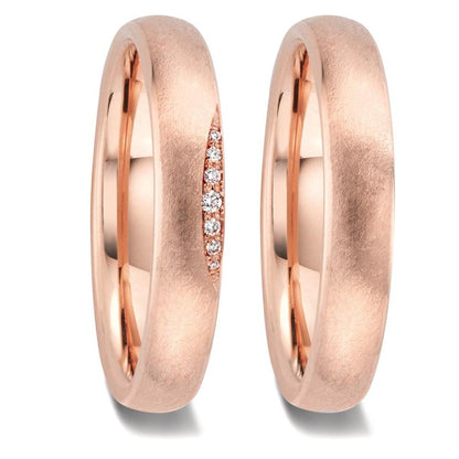 Partnerring 750/18K roségoud Diamant 0.032 ct, 7 Steen, w-si