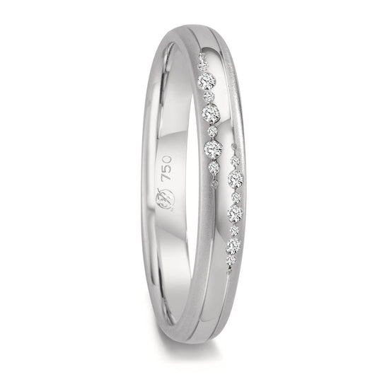 Partnerring 750/18K witgoud Diamant 0.064 ct, 14 Steen, w-vsi