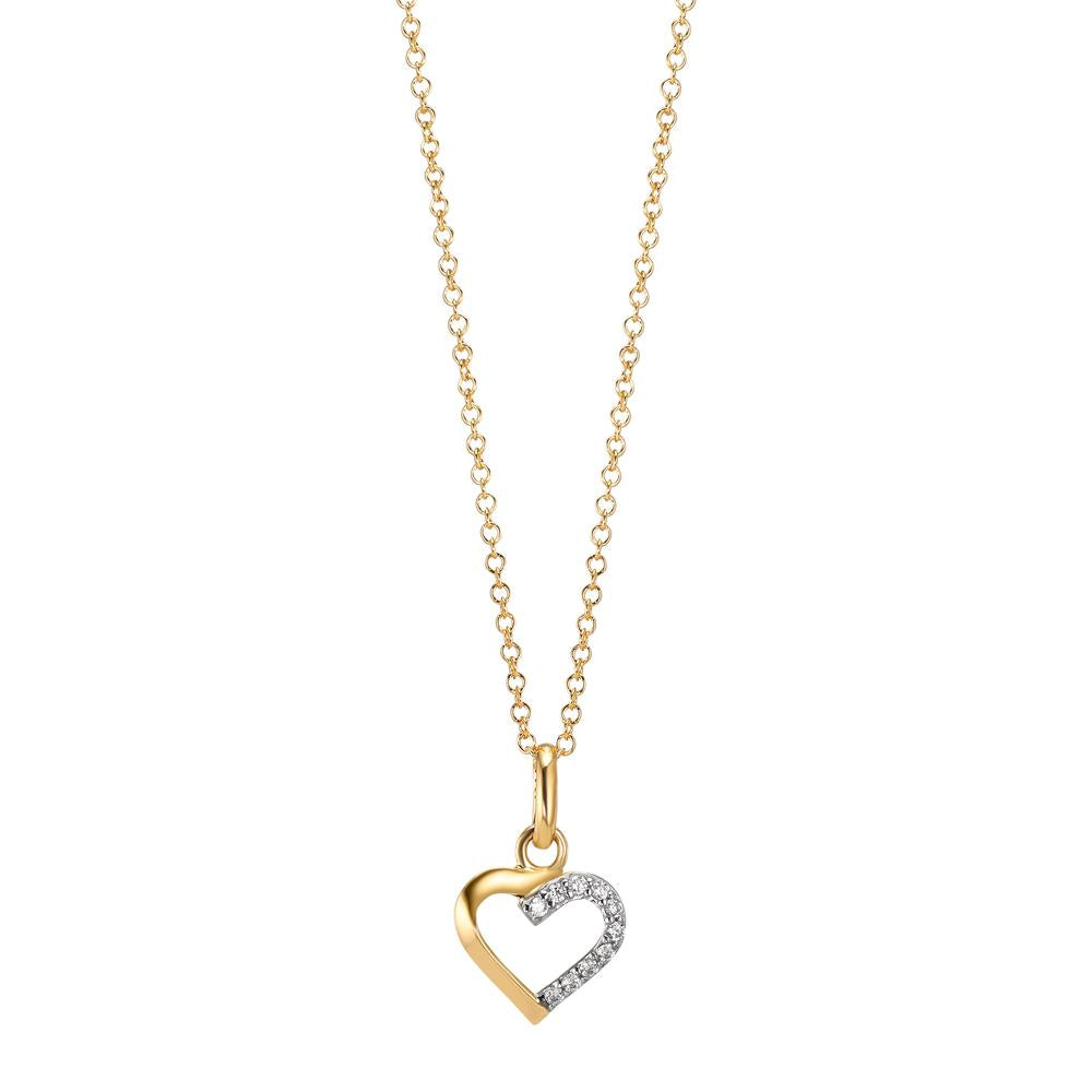 Hanger 750/18K geel goud Zirkonia 10 Steen Hart Ø8.5 mm