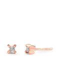 Oorknoppen 750/18K rood goud Diamant 0.01 ct, 2 Steen, w-si Ø3.5 mm