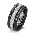 Ring 750/18K witgoud, Keramiek Diamant 1 ct, 25 Steen, [Brillant]