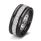 Ring 750/18K witgoud, Keramiek Diamant 1 ct, 25 Steen, [Brillant]