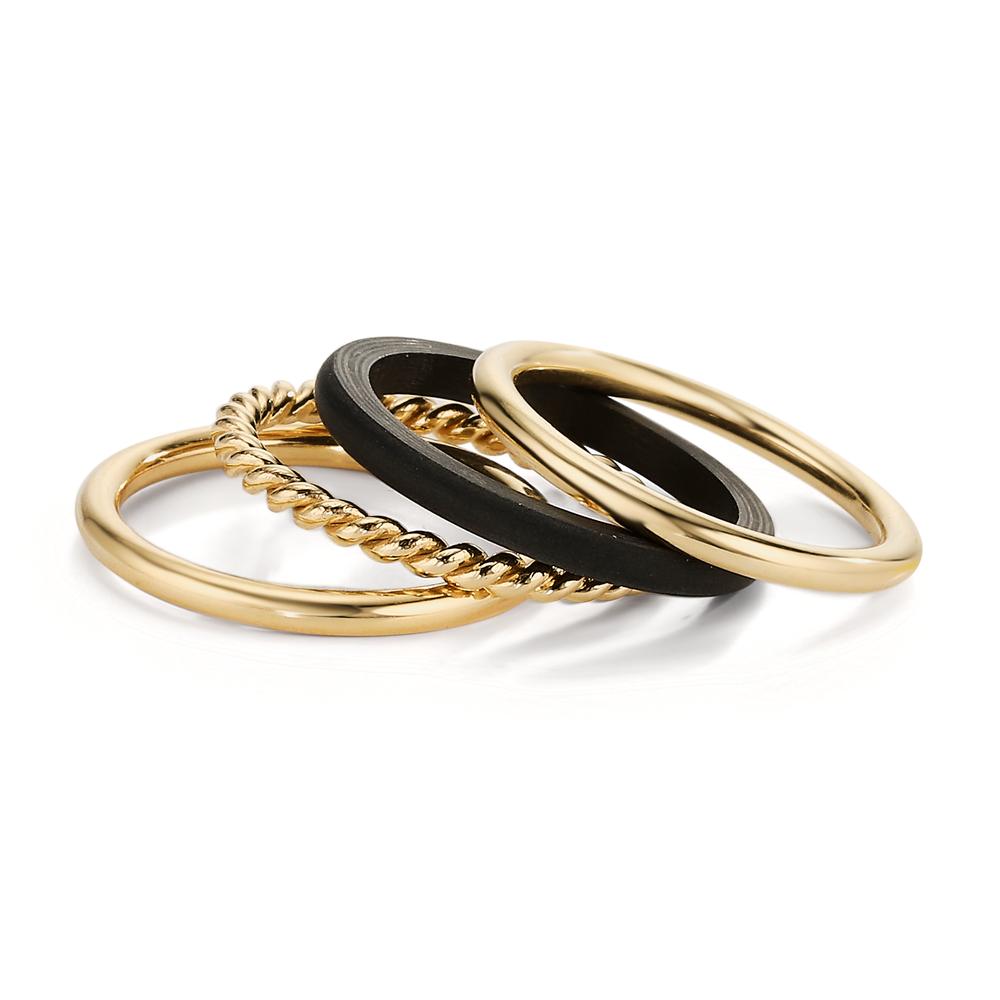 Ring 750/18K geel goud, Carbon