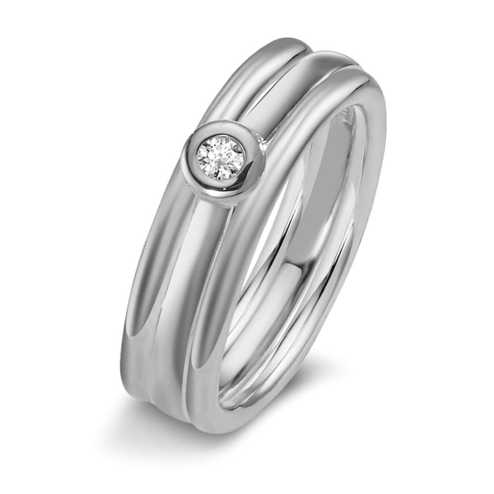 Ring 750/18K witgoud Diamant 0.03 ct, w-si