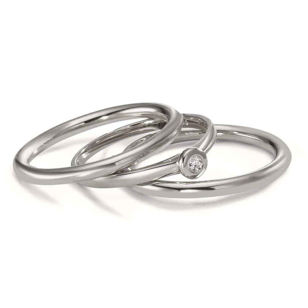 Ring 750/18K witgoud Diamant 0.03 ct, w-si
