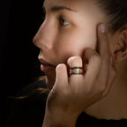 Ring 750/18K geel goud, Carbon Diamant 0.25 ct, 50 Steen, w-si