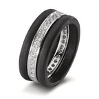 Ring 750/18K witgoud, Carbon Diamant 0.50 ct, 35 Steen, w-si