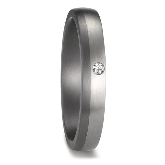 Partnerring 999 Tantaal, 950 Platina Diamant 0.02 ct, w-si