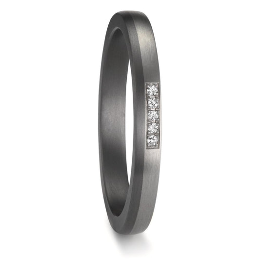 Partnerring 999 Tantaal, 950 Platina Diamant 0.035 ct, 5 Steen, w-si