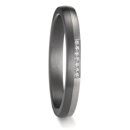 Partnerring 999 Tantaal, 950 Platina Diamant 0.025 ct, 7 Steen, w-si