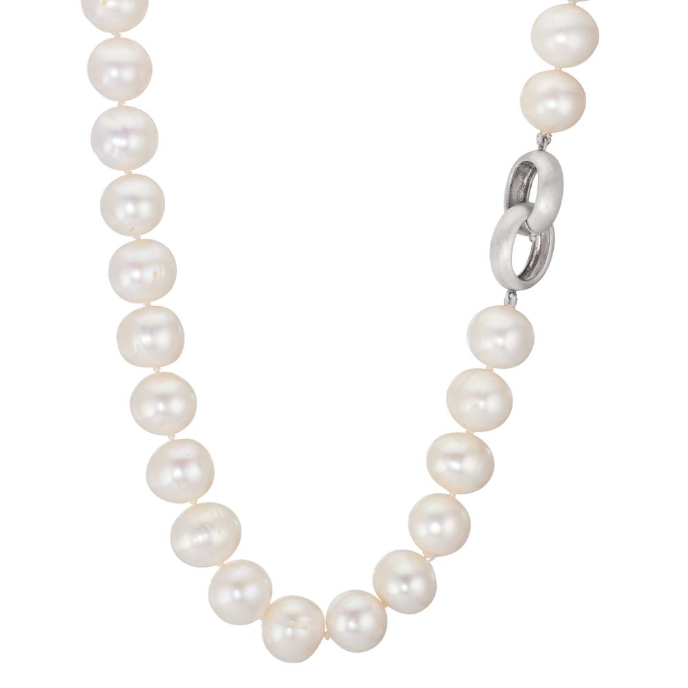 Collier Zilver zoetwater Parel wit, 12 mm 50 cm