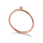 Aanschuifring Zilver Zirkonia roze, 2 mm Rosé Verguld