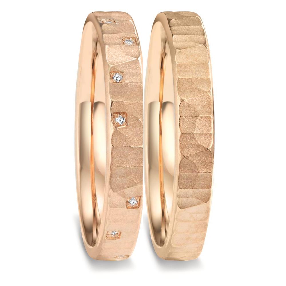 Partnerring 750/18K roségoud Diamant 0.026 ct, 13 Steen, w-vsi