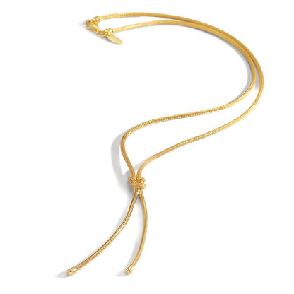 Collier Zilver Geel Verguld Knooppunt 50 cm