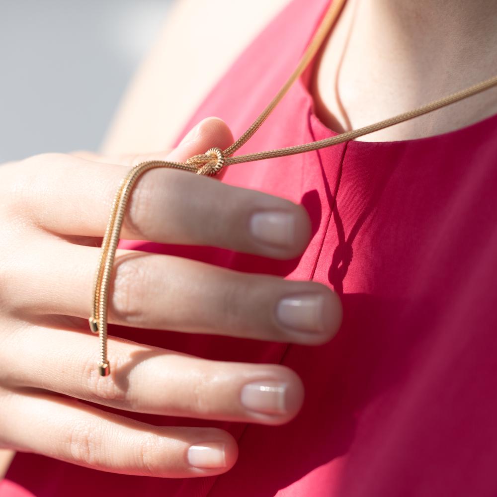 Collier Zilver Geel Verguld Knooppunt 50 cm