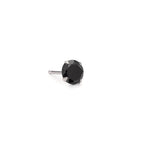 Oorknop 1 stuk Zilver Zirkonia zwart Ø7 mm