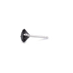 Oorknop 1 stuk Zilver Zirkonia zwart Ø7 mm