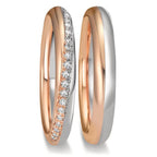 Partnerring 750/18K witgoud, 750/18K roségoud
