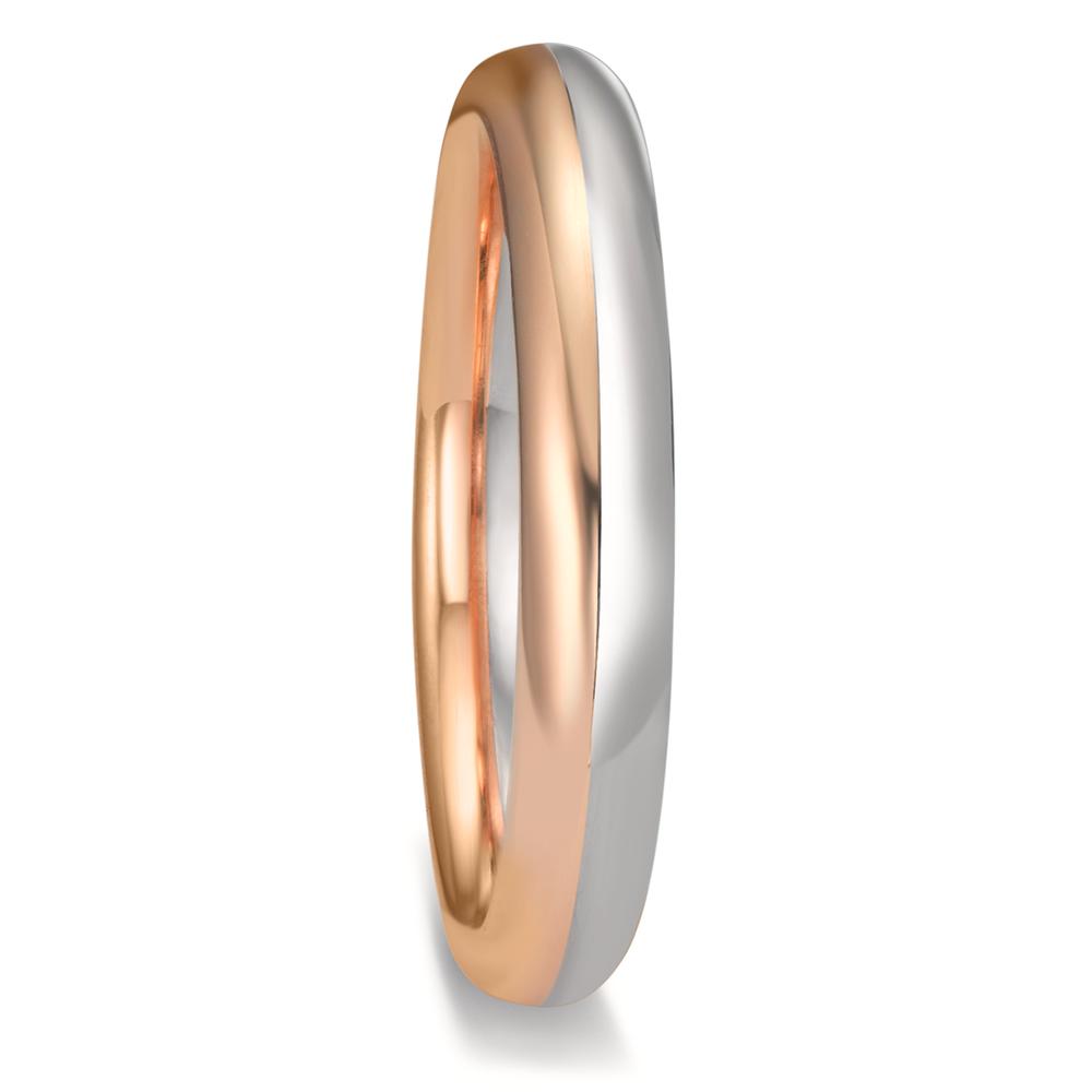 Partnerring 750/18K witgoud, 750/18K roségoud