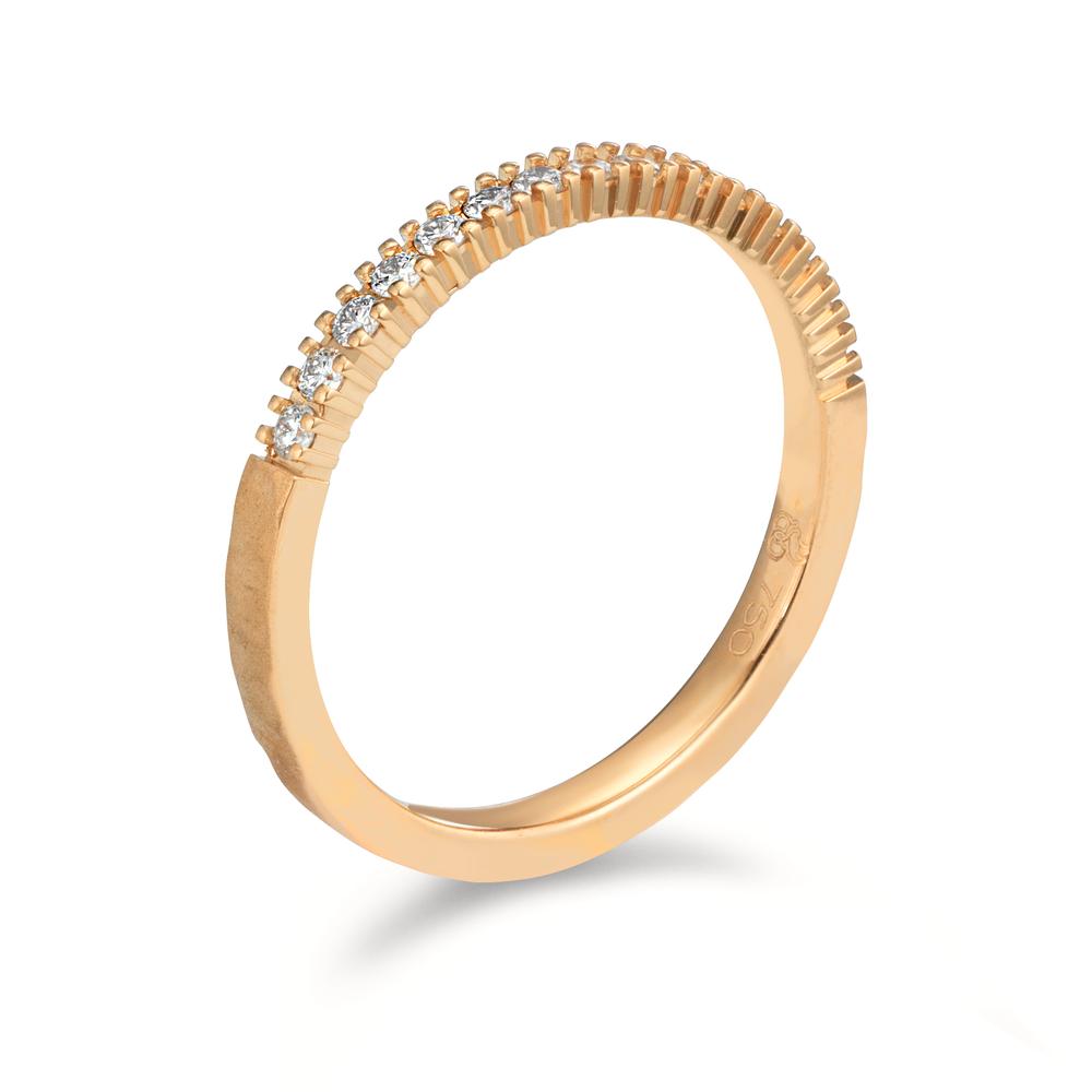 Partnerring 750/18K roségoud Diamant 0.225 ct, 15 Steen, w-si