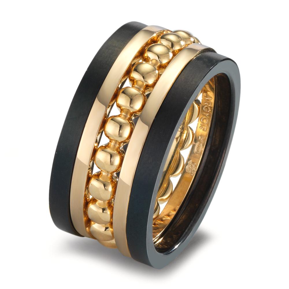 Ring set 750/18K geel goud, Titanium
