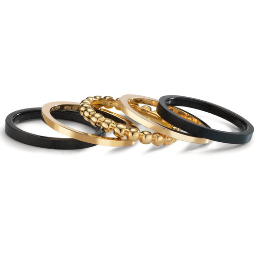 Ring set 750/18K geel goud, Titanium