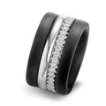 Ring set 750/18K witgoud, Carbon Zirkonia