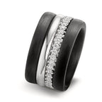 Ring set 750/18K witgoud, Carbon Zirkonia
