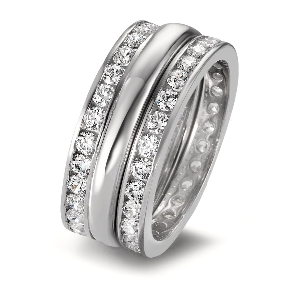 Ring set 750/18K witgoud Zirkonia
