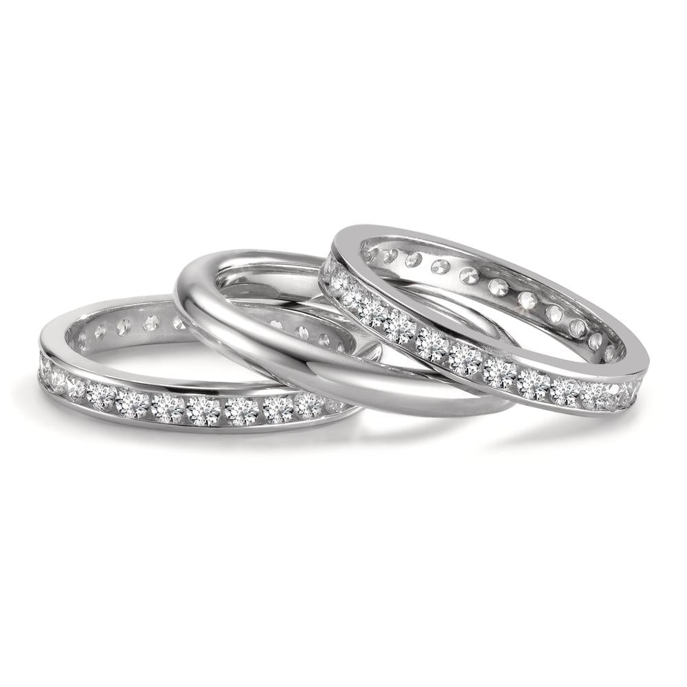 Ring set 750/18K witgoud Zirkonia