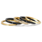 Ring set 750/18K geel goud, Titanium Diamant 0.50 ct, w-si