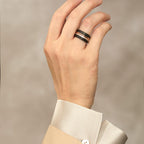 Ring set 750/18K rood goud, Carbon Diamant 0.50 ct, w-si