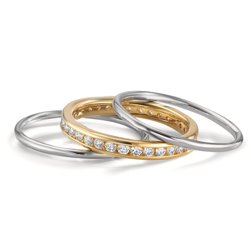 Ring set 750/18K geel goud, 750/18K witgoud Diamant 0.50 ct, w-si