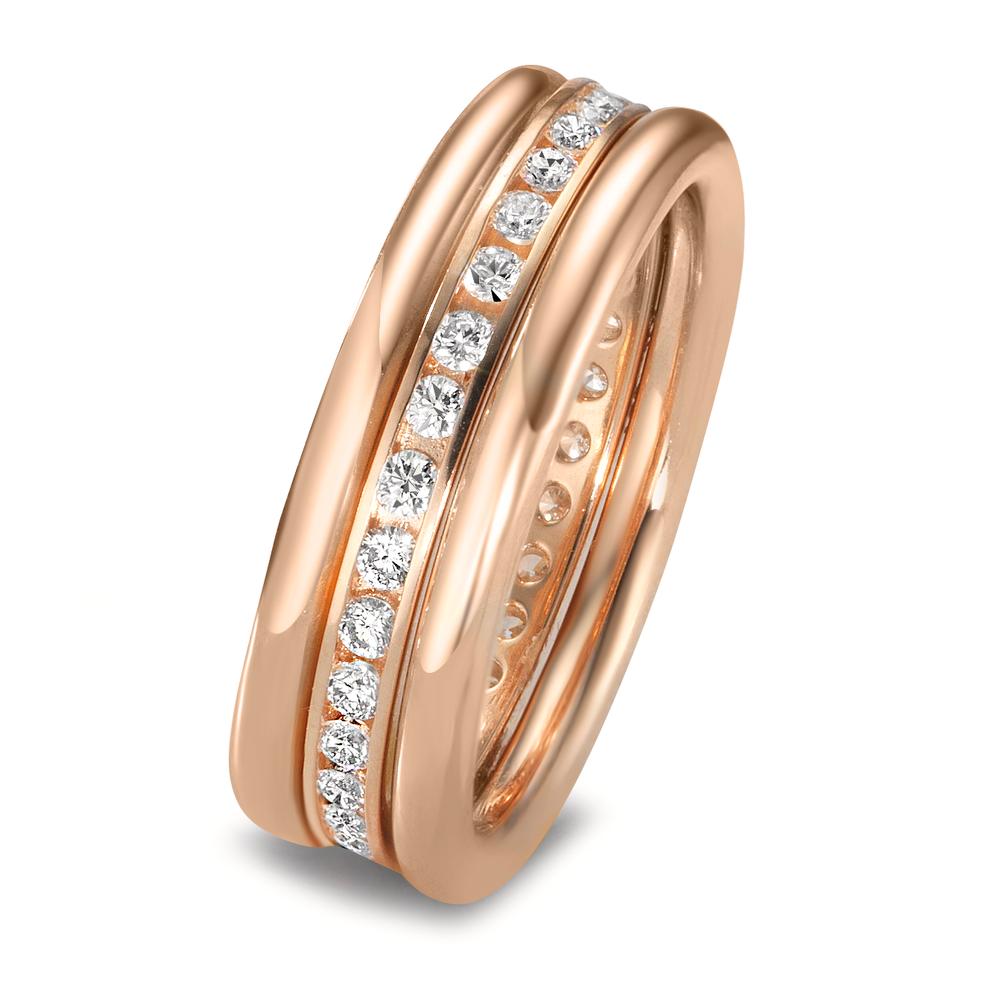Ring set 750/18K rood goud Diamant 0.50 ct, w-si