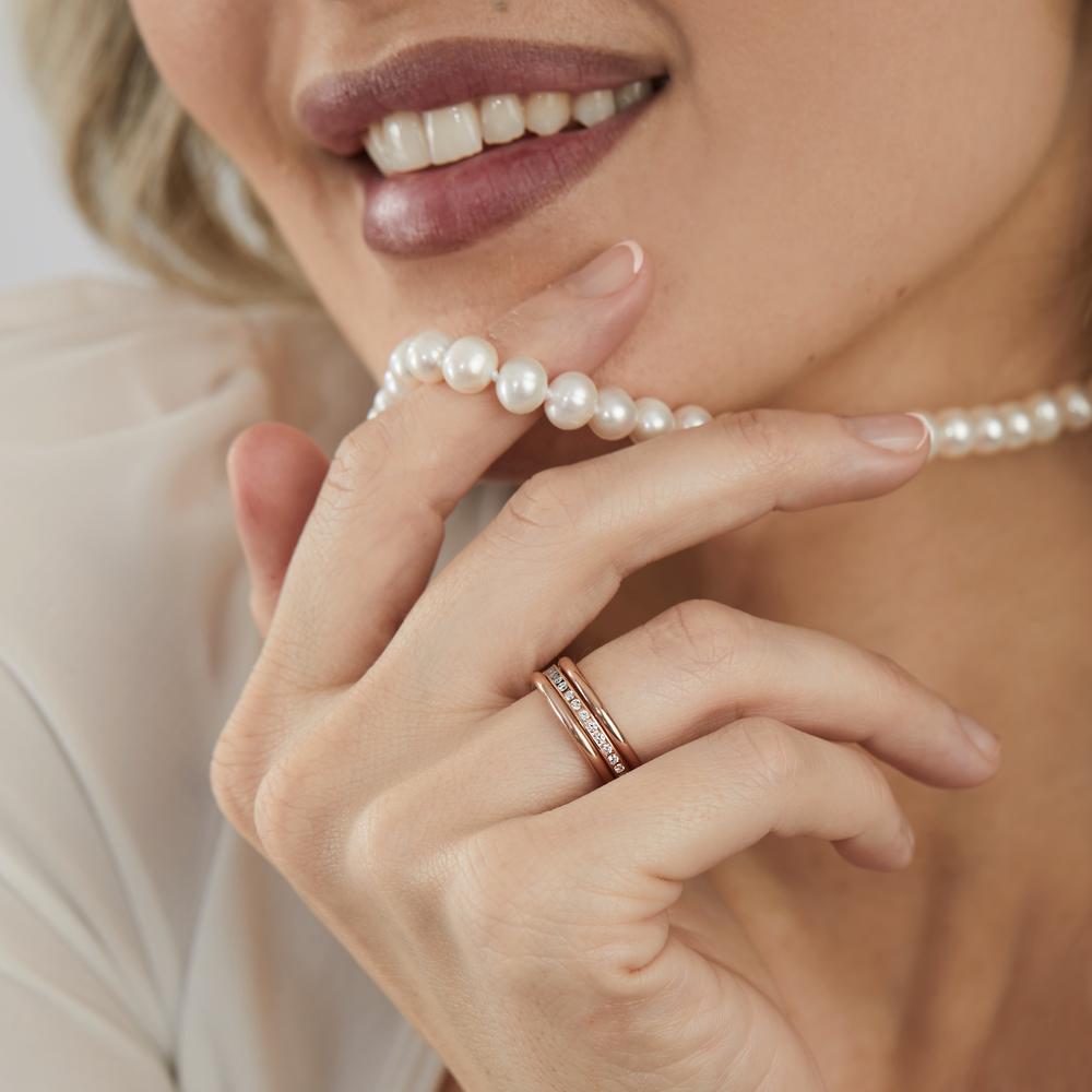 Ring set 750/18K rood goud Diamant 0.50 ct, w-si